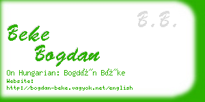 beke bogdan business card